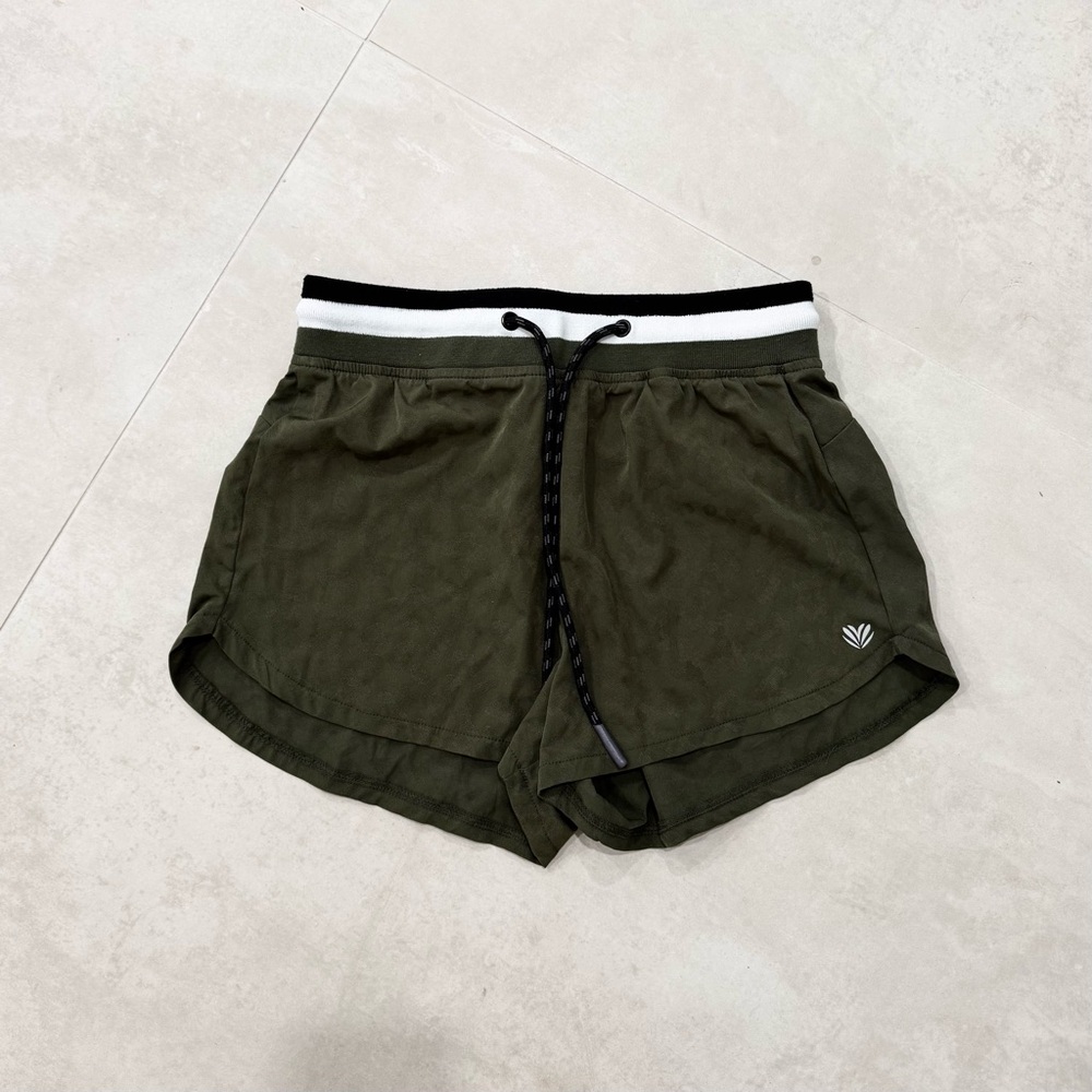 Forever 21 Dark Green Cheetah Print Athletic Shorts